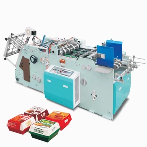 Factory Direct Machinery Burger Box Making Manual Paper Lunch Box Carton Paper bowl Kraft Tube Gluing Sealing Machine