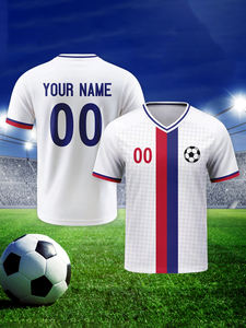 Maillots de football à manches courtes en polyester de haute qualité, col en V, respirants, nouvelle conception 2026, vente en gros, nom personnalisé, football - Product Image 4
