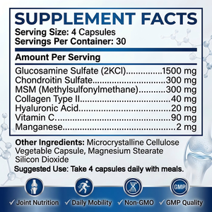 Capsules de soutien articulaire OEM ODM Glucosamine Chondroïtine MSM Complex pour la santé du cartilage et la mobilité - Product Image 3