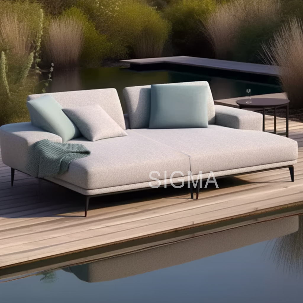 Modern All Weather Aluminum Furniture Patio Furniture Sets Chaise Outdoor Garden Sofa Daybed