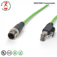 Câble industriel blindé Cat5e SFTP M12 D-Coded 4 broches mâle droit vers RJ45 pour réseau de capteurs Fieldbus