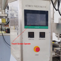 Machine d'emballage verticale automatique pour poudres en sachets et bouteilles, haute précision, contrôle PLC + panneau de commande en anglais, pour jus, boissons et produits chimiques