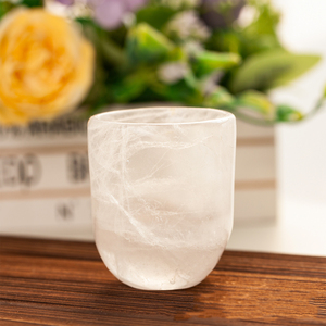 Taza de Cristal de Piedra Natural Tallada a Mano, Artesanía de Cristal, Cuarzo Rosa, Cuarzo Transparente, <span class=keywords><strong>Obsidiana</strong></span>, Taza de Té para Regalo - Product Image 3