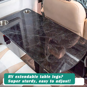 Pied de table télescopique en aluminium pour camping-car, <span class=keywords><strong>caravane</strong></span>, bateau, camping-caravan, hauteur réglable, sans câblage, écologique - Product Image 5
