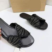 Nouvelles sandales d'été 2026 pour femmes, avec nœud et strass, légères et polyvalentes, style pantoufle