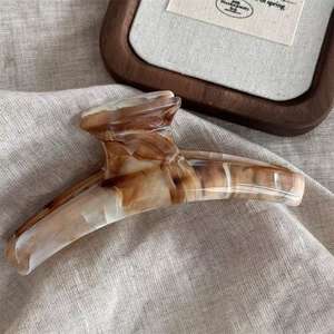 Nouvelles pinces à cheveux coréennes style encre lavée pour femmes, élégantes et décontractées, grandes pinces à cheveux en plastique antidérapantes pour queue de cheval - Product Image 5