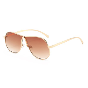 Custom Logo 2026 Fashion Men Women Metal Frame One Piece <b>Sunglasses</b> UV400 <b>Gradient</b> Shades Oversized Pilot Sun Glasses - Product Image 5