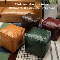 Vente en gros de pouf en cuir PU beige Maroc pouf repose-pieds pouf pour salon