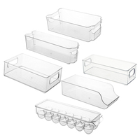 Boîte de rangement de bouteilles transparentes, organiseur de réfrigérateur, de bouteilles de boisson, poubelles en plastique, canettes de Soda, boîte de rangement de cuisine