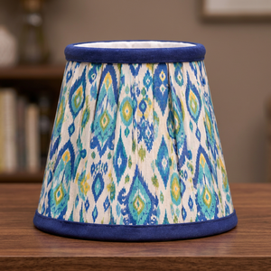 Colorful Cotton Fabric <b>Lampshade</b> | Handmade Pleated <b>Drum</b> Shade for Table, Floor & Pendant Lighting - Product Image 3