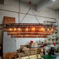 Arhaus Lampe murale moderne en verre fumé LED en acier inoxydable Ghiaccio ovale pour salon