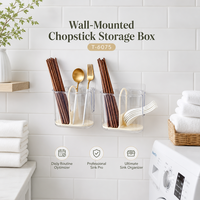 Boîte de rangement murale fonctionnelle pour couverts, support à baguettes, conteneur de drainage en plastique de qualité alimentaire pour cuisine et maison