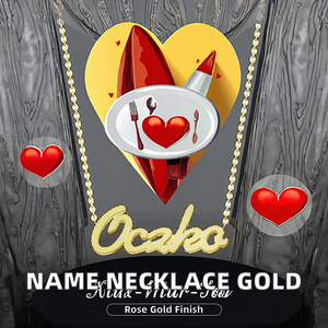Collana con Nome Personalizzato Placcata Oro, Collane con Nome Personalizzate in Acciaio Inossidabile, Collana Trendy per Bambini con Ciondolo - Product Image 3