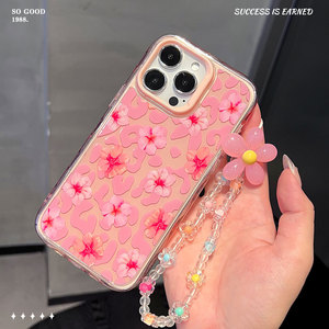<span class=keywords><strong>Coque</strong></span> en gel de silicone ondulé pour 17 PRO MAX et 16, style floral, antichoc, protection intégrale - Product Image 1