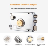 Serrure de porte universelle antivol en acier inoxydable de style ancien pour portes extérieures en bois, usage rural, fixation Bullhead, Fujian Chine