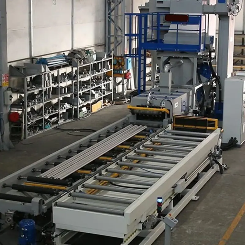 H Beam Sand Blasting And Painting System Steel Profiles Metal Sheets Pretreatment Line Roller Conveyor Shot Blasting Machine