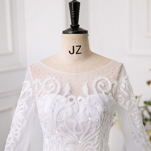 AL1806 2024 Vente chaude Robe de mariée personnalisée en dentelle, Robe de mariée blanche élégante, Robe de bal, Robe de mariée <span class=keywords><strong>civile</strong></span> - Product Image 3