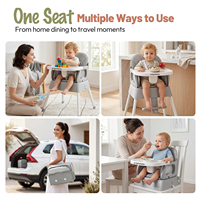 Chaise haute convertible portable Brightbebe 5 en 1 pour bébé de 6 à 36 mois, pliable, petite boîte de transport, siège rehausseur pour nourrisson, chaise de repas