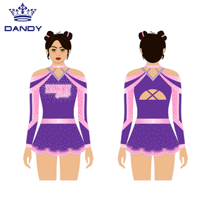 Conjuntos de uniformes de porristas listos para el escenario, aspecto glamoroso, tela duradera, entrega rápida - Product Image 2