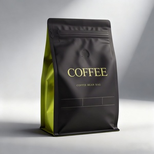 Bolsas Biodegradables Reutilizables Impresas Personalizadas de 4 Oz 1 kg, Bolsas de Fondo Plano para Empacar Granos de Café con Válvula y Cierre - Product Image 6