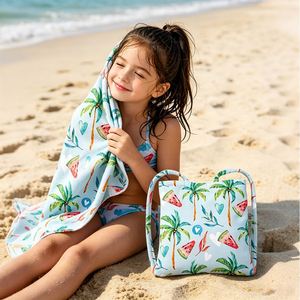 Serviette de plage extérieure robuste, légère, antidérapante, antimicrobienne, sans danger pour les enfants, deux-en-un, pour les voyages d'été - Product Image 2