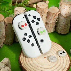 회색 해골 실리콘 부드러운 엄지 스틱 그립 캡 조이스틱 커버 닌텐도 스위치 NS Oled/Lite Joy-con 컨트롤러 엄지 스틱 케이스 - Product Image 3