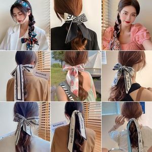 Franse Mode Koreaanse Stijl Lange Zijden Sjaal Haarband Kinderen 2024 Nieuwe Weven Haar Touw Strik Lint Stropdas Party Gebruik - Product Image 5