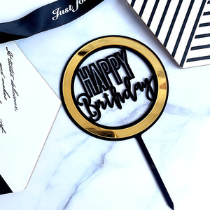 Adorno de Pastel de Cumpleaños Acrílico con Diseño 3D de Doble Capa Redondo, con Miel y Dulzura, en Varios Colores, Decoración para Fiesta de Cumpleaños - Product Image 4