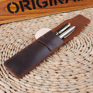 Funda de cuero de lujo para bolígrafo, Funda de cuero genuino para escritorio, regalo de negocios, venta al por mayor - Product Image 6