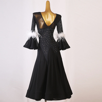 OCTMQ330 Luxuriöses Feder-Performance-Kleid Wettbewerbs kleid National Standard Dance Big Swing Waltz-Tanz kleid