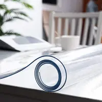 Manteles de vinilo flexible antideslizantes de corte CNC Protector de cubierta de mesa de PVC transparente