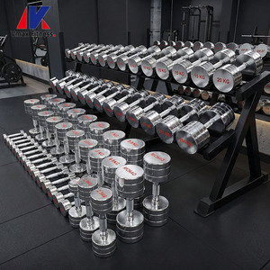 Mancuernas de Acero Inoxidable Cromadas Giratorias Comerciales de 2.5 kg a 100 kg con Aumento de 2.5 kg para Gimnasio - Product Image 1