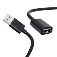 5 m langes USB-Verlängerungskabel, Stecker auf Buchse, bruchsicher, stabiler Signalverstärker für Notebook, TV, Gamepad