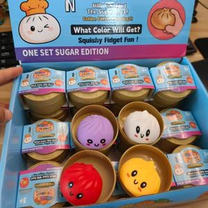 Jouet anti-stress élastique à pétrir en forme de boule moelleuse de pain vapeur mignon avec plateau, à remontée lente, pour jeux de fête et cadeaux - Product Image 3