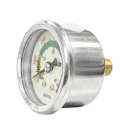 40mm Back Connection 40Mpa Pressure Gauge Stainless Steel Glycerine or Silicone Oil Fillable Manometer