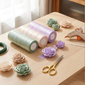 <span class=keywords><strong>Ruban</strong></span> en satin 100 % polyester, 1,5 pouce (40 mm), 196 <span class=keywords><strong>couleurs</strong></span>, simple face, personnalisé, pour emballage cadeau, vente en gros - Product Image 2