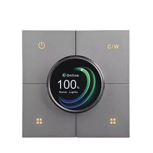 Interruptor de Pared Inteligente AICITY 2025, 86x86mm, Tuya/Life, Inalámbrico, con Pantalla Táctil y Perilla de Atenuación, Control Remoto por Aplicación, Compatible con <span class=keywords><strong>Alexa</strong></span> y Google Home - Product Image 1