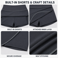 Jupe-short de tennis personnalisée pour femme, taille haute, avec passepoil fin, intégrée à un short, idéale pour le sport, l'entraînement et les matchs sur le terrain
