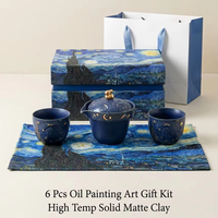 Kit de voyage tout-en-un pour café, pour les voyageurs d'affaires, avec pot en porcelaine, tasses, boîte hermétique, plateau gain de place, sac de transport