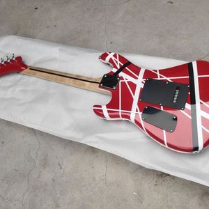 Chitarra Elettrica 5150 a Strisce Rosse, Bianche e Nere con Doppio Tremolo, Interruttore a 3 Vie, per Performance Professionali - Product Image 3