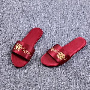 Pantuflas de terciopelo para boda, novia, dama de honor, rojo, rosa, azul, blanco, beige, para regalo de boda - Product Image 4