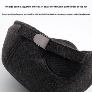 Gorro <span class=keywords><strong>de</strong></span> Invierno a Rayas para Hombre, para Padres y Abuelos <span class=keywords><strong>de</strong></span> Mediana Edad y Mayores, 100% Algodón, Ajustable - Product Image 3