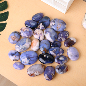 Piedra de Agata Azul Natural al por Mayor, Piedra de Palma de Cristal Pulido para Decoración - Product Image 4