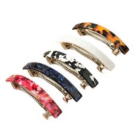Élégante petite pince à cheveux en acétate pour l'arrière de la tête, barrette droite à ressort, pince horizontale pour queue de cheval et franges