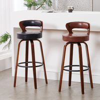 Tabouret de bar haut en bois massif Morden avec design luxueux sans accoudoirs pour usage domestique et commercial