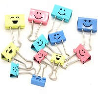 50 Piezas de Clips Metálicos de Colores de 19 mm con Caras Sonrientes para Oficina