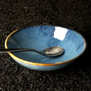 Grosir Langsung dari Pabrik Keramik Mangkuk Salad Buah dan Buah, Restoran Porselen Biru Melayani Sup Set Mangkuk Ramen - Product Image 1