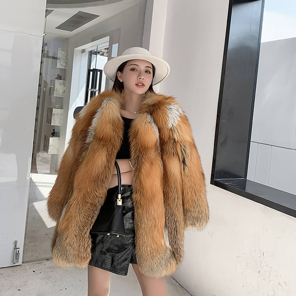 Pelliccia di volpe rossa naturale