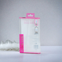 Boîte pliante en PVC recyclable personnalisée avec fenêtre, étui transparent pour téléphone portable avec impression en relief