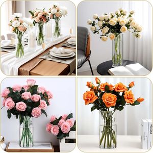 Vase de table moderne en verre transparent fait main, multi-tailles, pour ornements de bureau et décoration d'anniversaire - Product Image 6